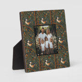 Elegantes Retro Jugendstil Waldvogelvogel Foto Fotoplatte (Vorderseite)