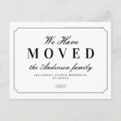 elegantes Retro-Look Rahmen neue Adresse bewegt Postkarte (Vorderseite)