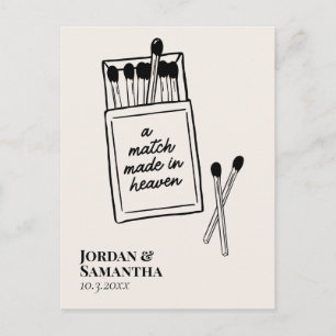 Elegantes Retro-Match im Himmel Save the Date gema Postkarte