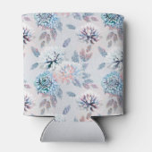 Elegantes Retro-Muster mit Blumen. Dosenkühler (Rückseite)