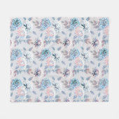 Elegantes Retro-Muster mit Blumen. Fleecedecke (Vorderseite (Horizontal))
