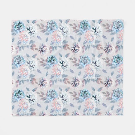 Elegantes Retro-Muster mit Blumen. Fleecedecke (Vorderseite (Horizontal))
