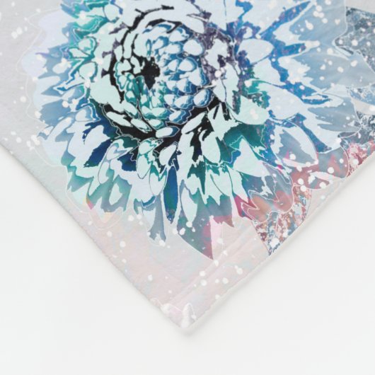 Elegantes Retro-Muster mit Blumen. Fleecedecke (Ecke)