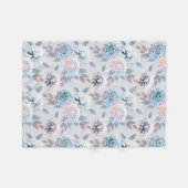 Elegantes Retro-Muster mit Blumen. Fleecedecke (Vorderseite (Horizontal))
