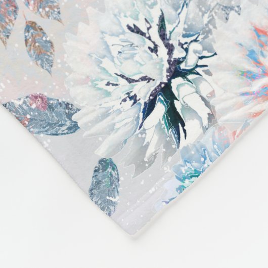 Elegantes Retro-Muster mit Blumen. Fleecedecke (Ecke)