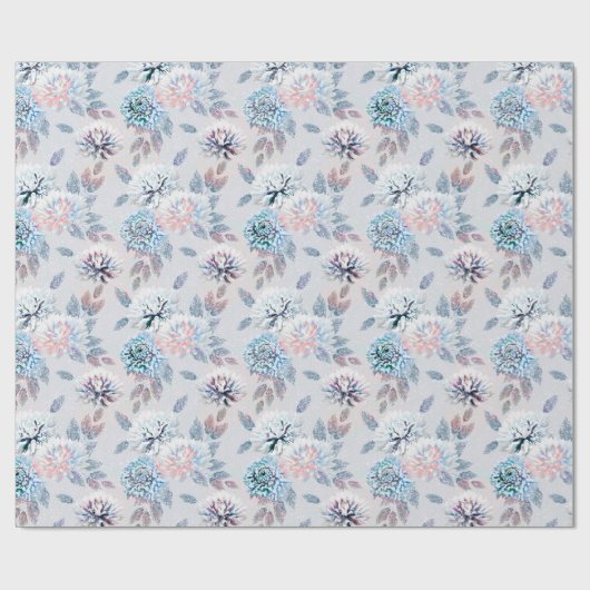 Elegantes Retro-Muster mit Blumen. Geschenkpapier (Flach)