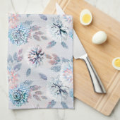 Elegantes Retro-Muster mit Blumen. Geschirrtuch (Viertel Falte)