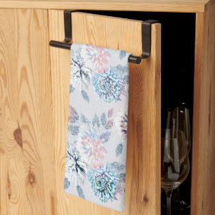 Elegantes Retro-Muster mit Blumen. Geschirrtuch