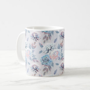 Elegantes Retro-Muster mit Blumen. Kaffeetasse