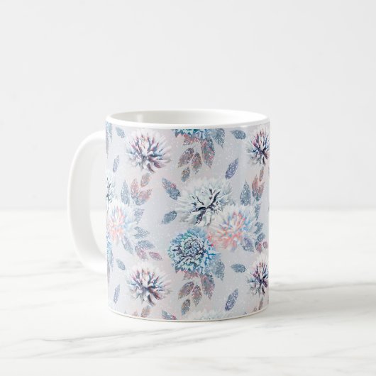 Elegantes Retro-Muster mit Blumen. Kaffeetasse (Vorderseite Links)