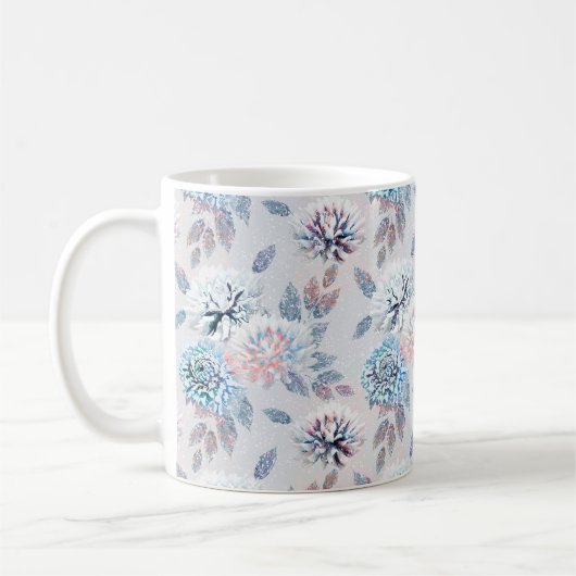 Elegantes Retro-Muster mit Blumen. Kaffeetasse (Links)
