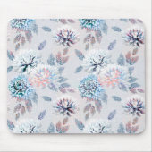 Elegantes Retro-Muster mit Blumen. Mousepad (Vorne)