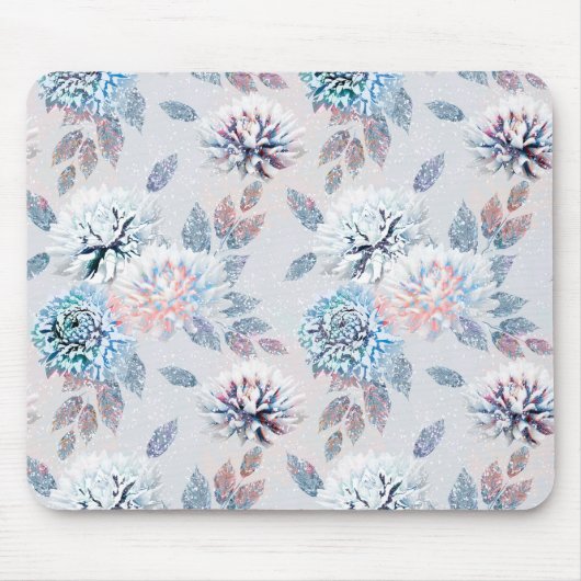 Elegantes Retro-Muster mit Blumen. Mousepad (Vorne)