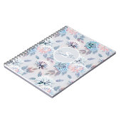 Elegantes Retro-Muster mit Blumen. Notizblock (Linke Seite)