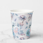 Elegantes Retro-Muster mit Blumen. Pappbecher (Rechts)