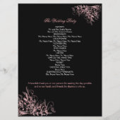 Elegantes Retro Pink Blume Swirl Hochzeitsprogramm Programm (Rückseite)