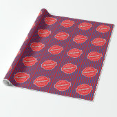 Elegantes Retro Red Blue Patriotic Stripes Muster Geschenkpapier (Ungerollt)