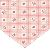 Elegantes Retro-Rosa Schneeflocken und rotes Herzm Kurzer Tischläufer (Ecke)