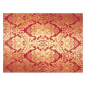 Elegantes Retro rotes Golddamast-Luxusmuster Tischdecke (Vorderseite (Horizontal))