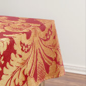 Elegantes Retro rotes Golddamast-Luxusmuster Tischdecke (Beispiel)