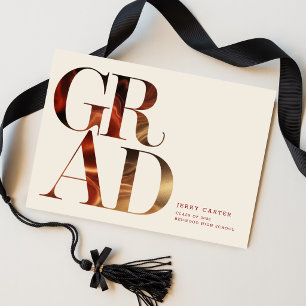 Elegantes Retro-Schriftfoto Abitur Ankündigung