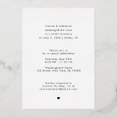 Elegantes Retro-Skript, das wir Elopement Real Folieneinladung (Rückseite)