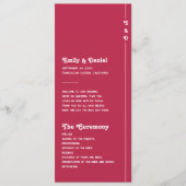 Elegantes Retro-Sommer-Rosé-Hochzeitsprogramm mit Programm (Vorderseite)