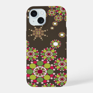 Elegantes Retro-Weihnachtsstern-Punkte-Muster Feri iPhone 15 Hülle