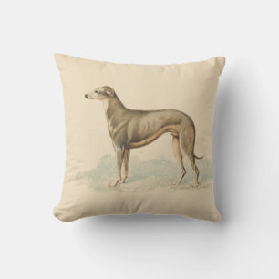 Elegantes Retro-Whippet Rosa Kissen