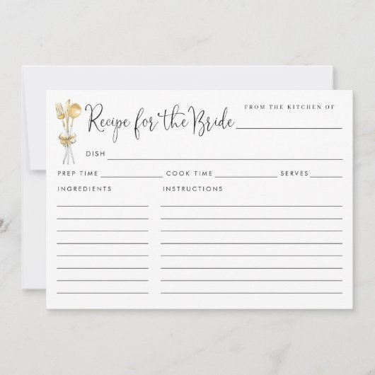Elegantes Rezept für die Bride Utensils Gold Ribbo (Vorderseite)