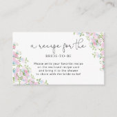 Elegantes Rezept für die zukünftige Braut Begleitkarte (Vorderseite)