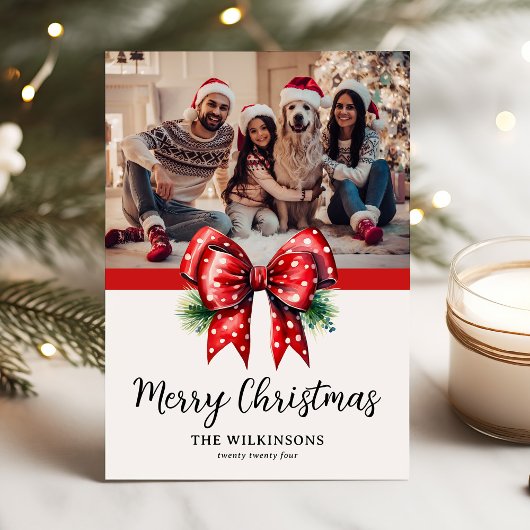 Elegantes Ribbon Family Foto Weihnachten