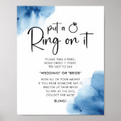 Elegantes Ring Game Sign Blue Brautparty Poster (Vorne)