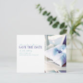 Elegantes Ringkissen Save the Date Ankündigungspostkarte (Stehend Vorderseite)