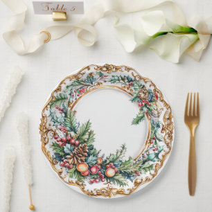Elegantes Rococo-Blattwerk-Festtagsgeschirr Pappteller