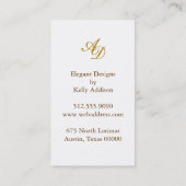 Elegantes Rokoko-Rahmen-Gold u. grüne Visitenkarte (Rückseite)