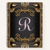 Elegantes Romantic Girly Sentarce Monogram Notizbuch (Vorderseite)