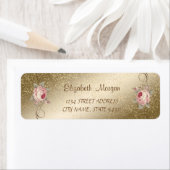 Elegantes Romantik, Rose, Konfetti-Adressetikett (Insitu)