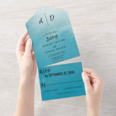 Elegantes romantisches Blau - Einladung zur Hochze (Abreißen)