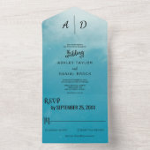 Elegantes romantisches Blau - Einladung zur Hochze (Innen Boden)