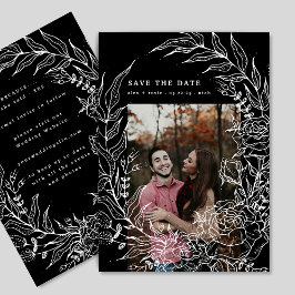 Elegantes Romantisches Blume Wreath White Wedding Save The Date