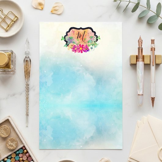 Elegantes Romantisches Blumenstrauß Briefpapier