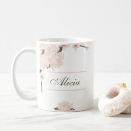 Elegantes romantisches Blush Pink Blumengebirge Kaffeetasse