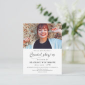 Elegantes romantisches Brautparty-Foto Postkarte (Stehend Vorderseite)