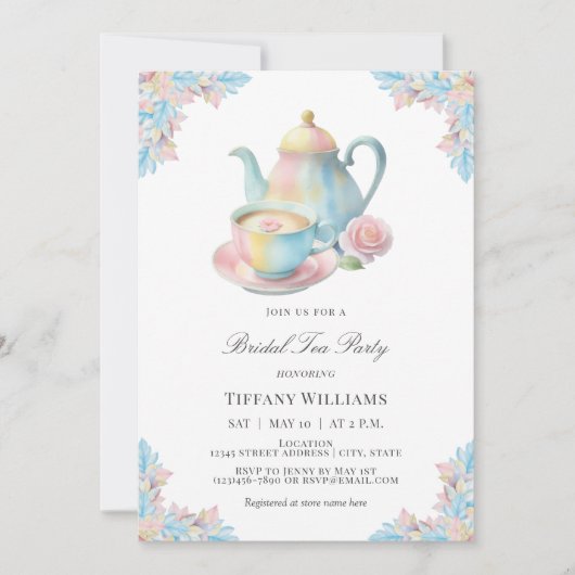 Elegantes Romantisches Bridal Party Brautparty Einladung (Vorderseite)