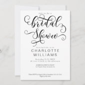 Elegantes Romantisches Calligrafy Script-Brautpart Einladung (Vorderseite)
