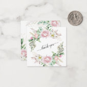 elegantes romantisches Dankeschön an Rose Blume Mitteilungskarte (Vorderseite/Rückseite Beispiel)