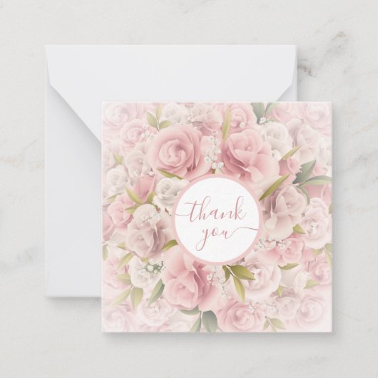 elegantes romantisches Dankeschön an Rose floral Mitteilungskarte (Vorderseite)