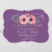 Elegantes romantisches Floral Save the Date (Vorne/Hinten)