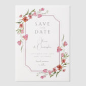 Elegantes romantisches Floral Save the Date Pergament Einladungen (Vorderseite)